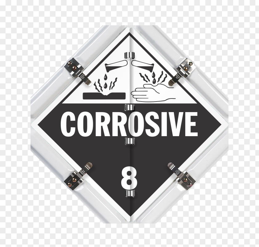 Corrosive HAZMAT Class 8 Substances Dangerous Goods Placard Sticker PNG