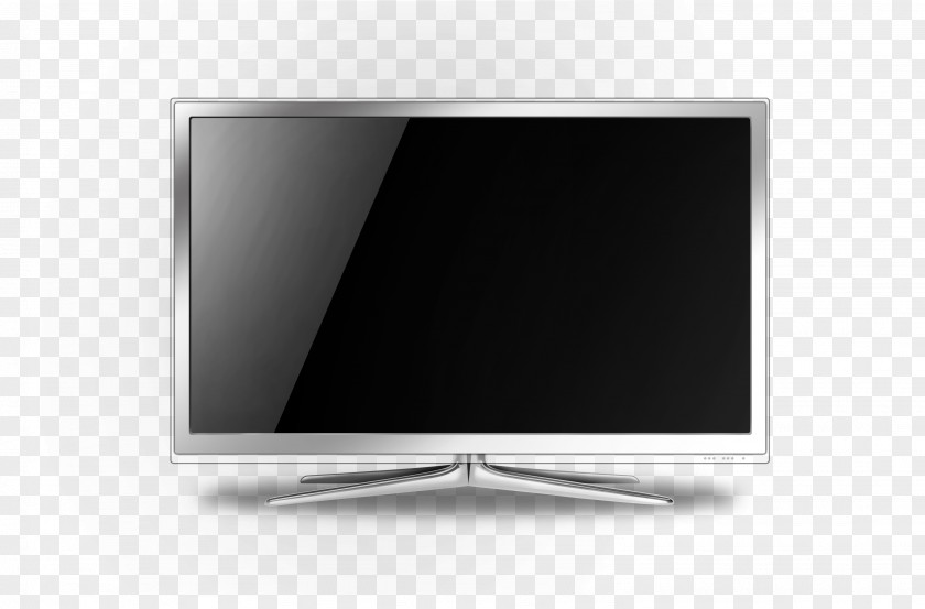 Modern Fashion Simple Silver Display LCD Television Set Cartoon PNG