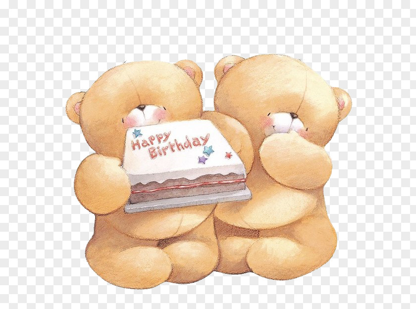 Two Bears Bear Forever Friends Birthday Greeting Card Clip Art PNG
