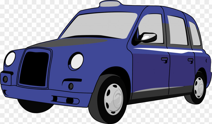 Blue Car Taxi Hackney Carriage Clip Art PNG