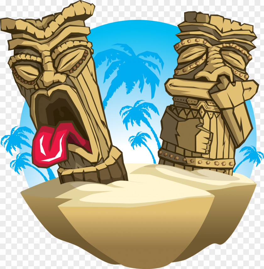 Tiki Hut Cartoon Font PNG