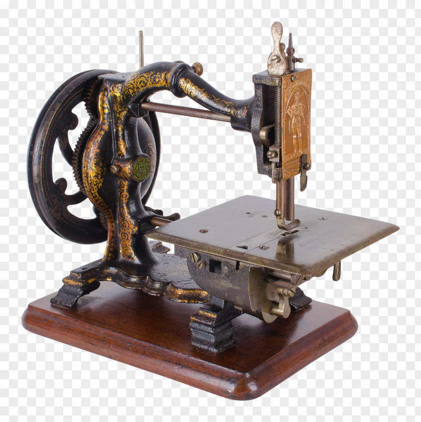 Hand Painted Sewing Machine Machines Needles Industrial Revolution PNG