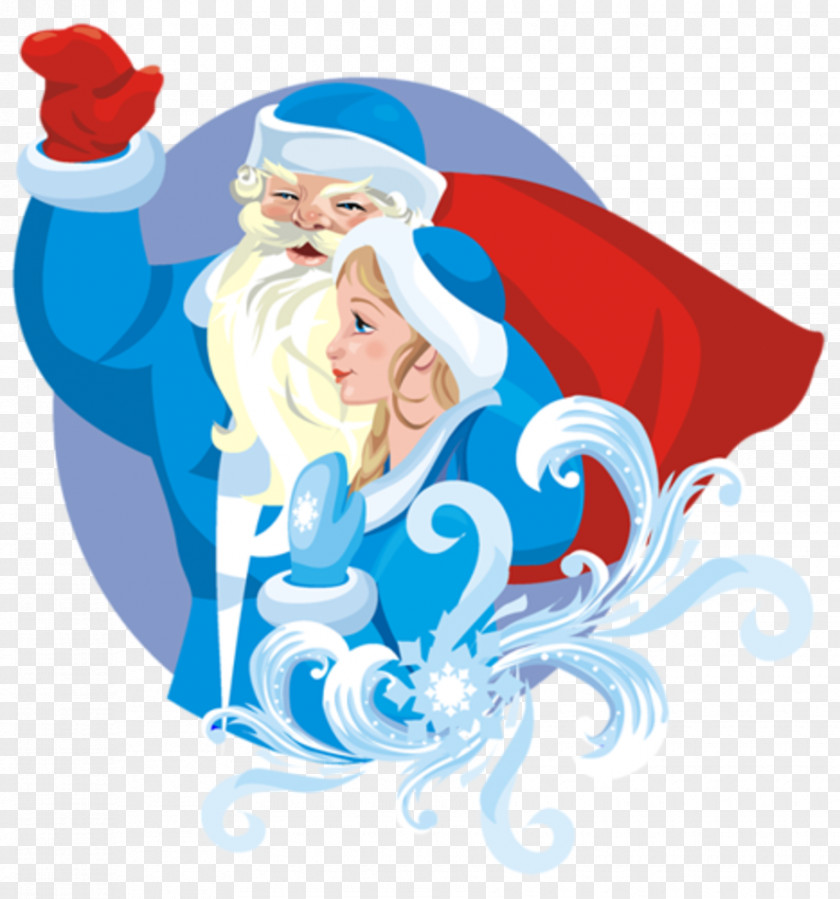 New Year Theme Ded Moroz Snegurochka Santa Claus Grandfather Clip Art PNG
