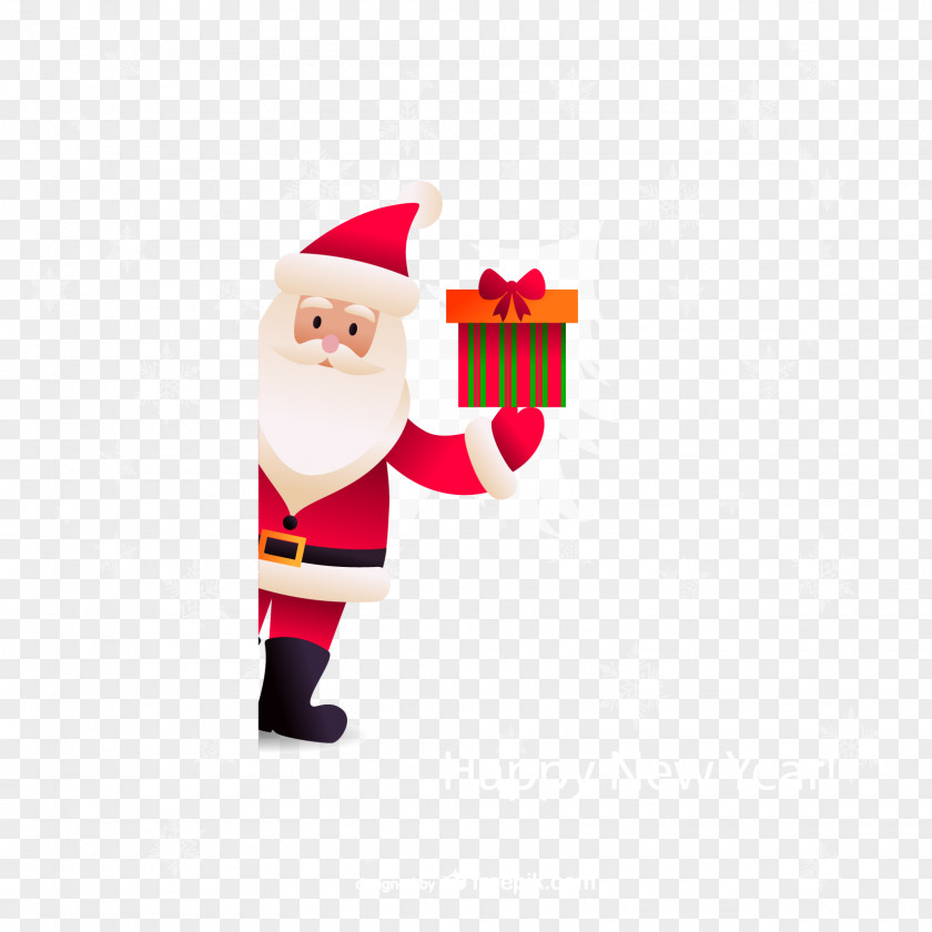 Take Santa Gift Background Vector Material Claus Christmas New Years Day PNG