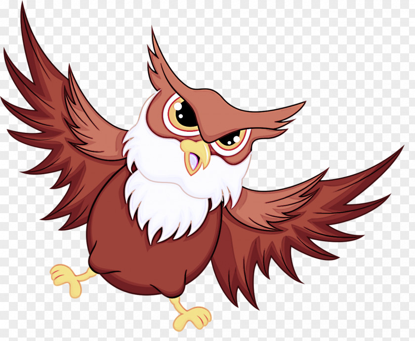 Cartoon Bird Of Prey Owl Wing PNG