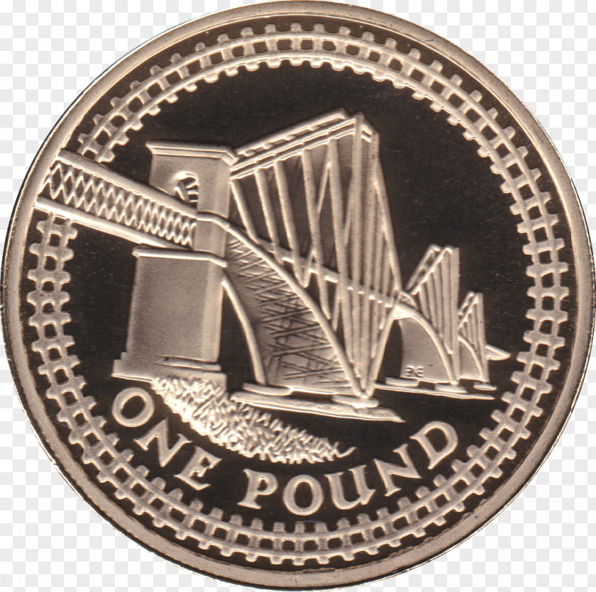 Coin Forth Bridge One Pound Two Pounds Silver PNG