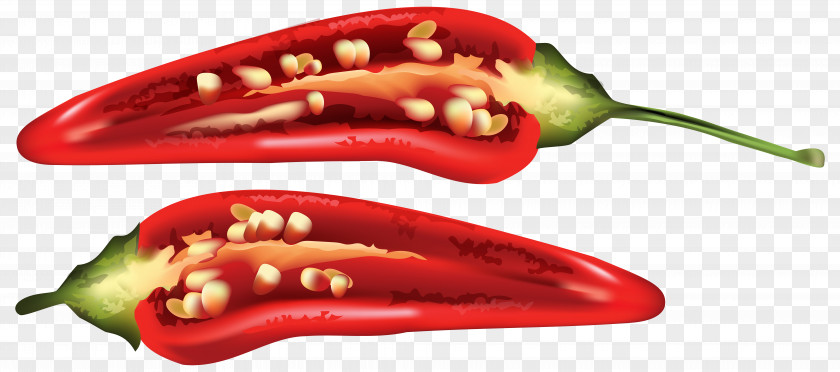 Half Red Chili Pepper Clip Art Image Bell Cayenne Serrano PNG