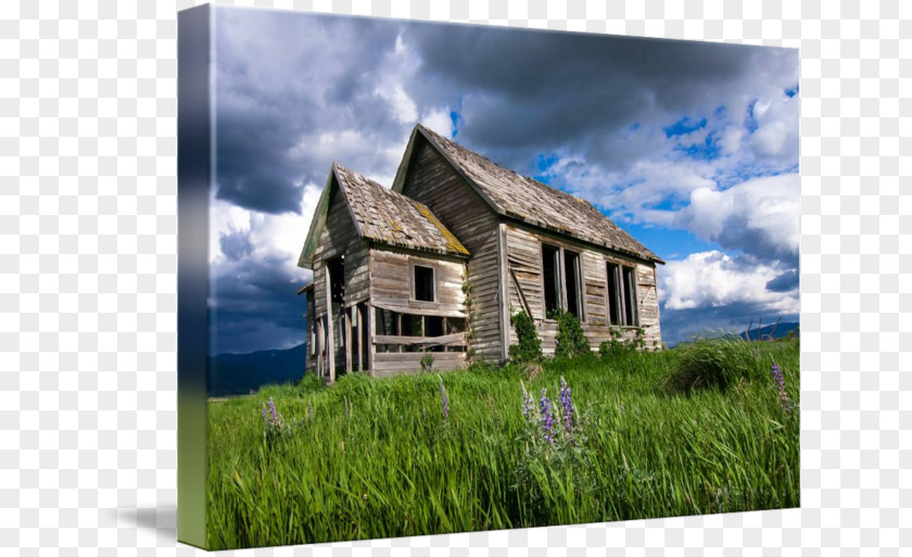 House Gallery Wrap Cottage Log Cabin Canvas PNG