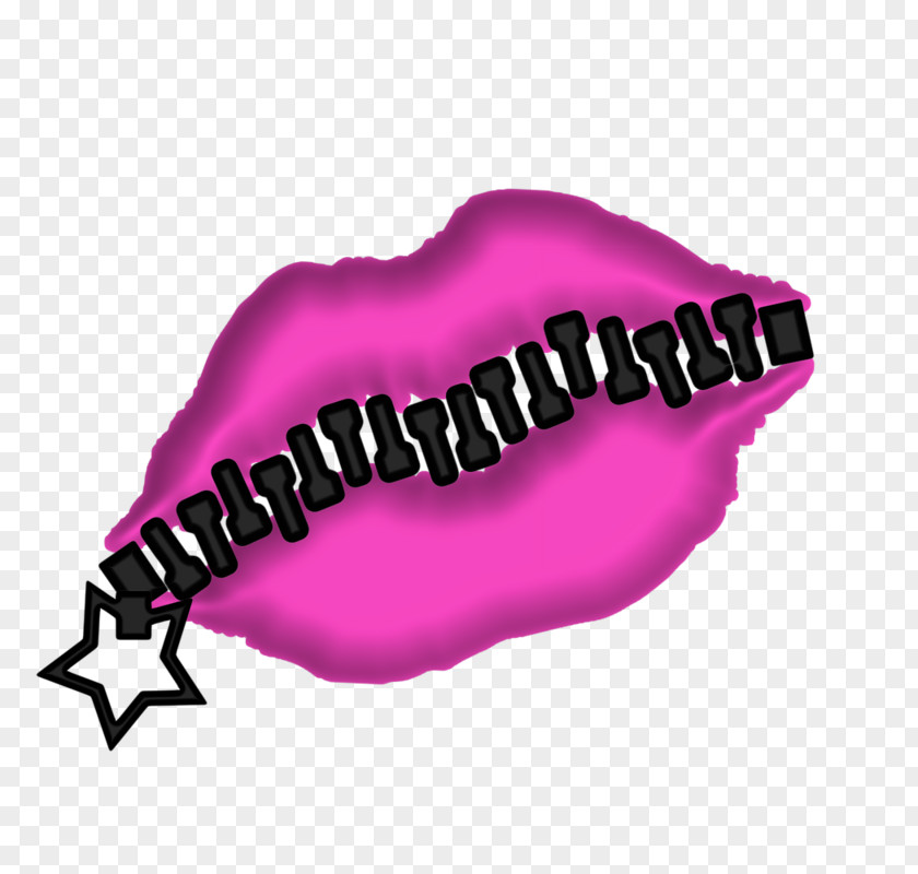 Purple Zipper Lips Emo Wallpaper PNG