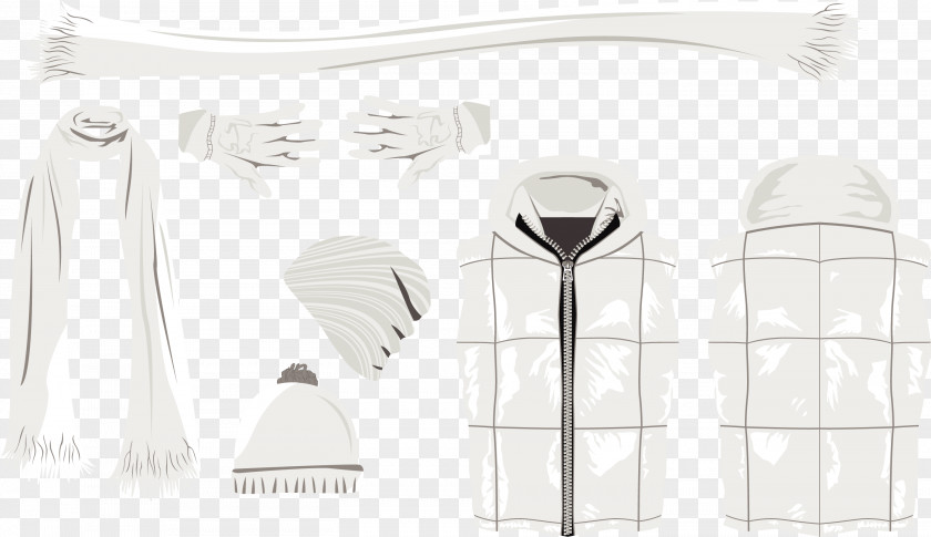 Vector Painted Warm Winter Clothing White Element PNG