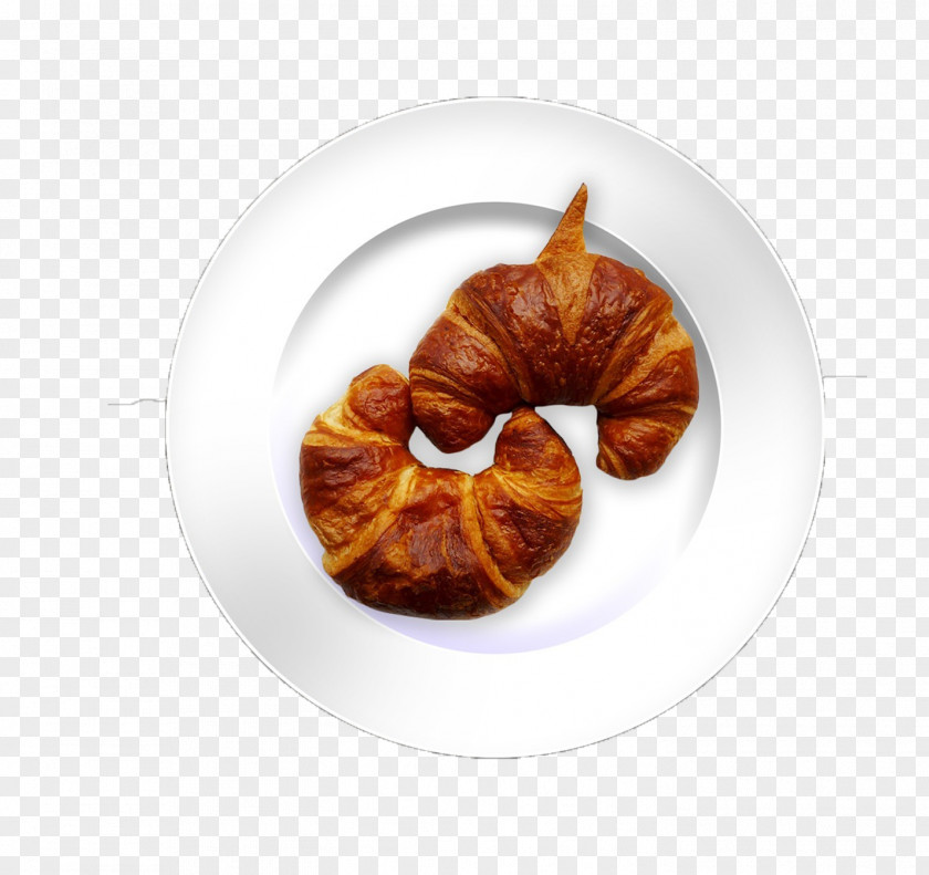 2 Croissant Breakfast Organic Food Puff Pastry Buffet PNG