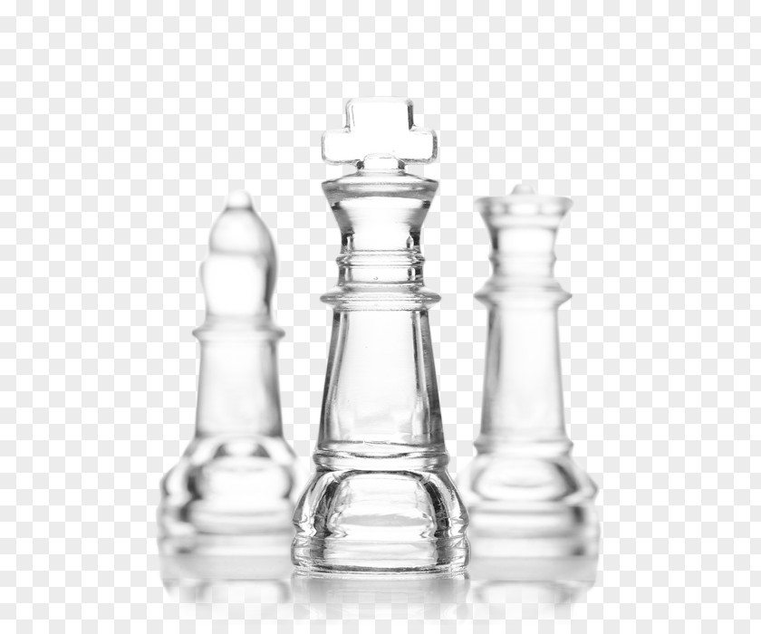 Chess Piece Board Game White And Black In Glass PNG