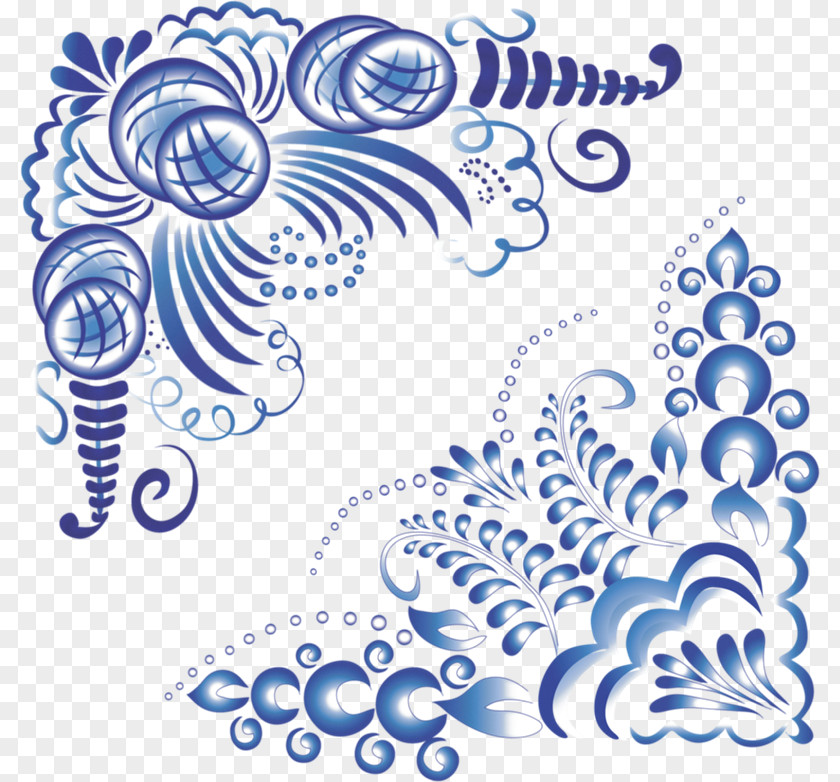 Color Tattoo Gzhel Drawing Ornament Blue And White Pottery Ceramic PNG