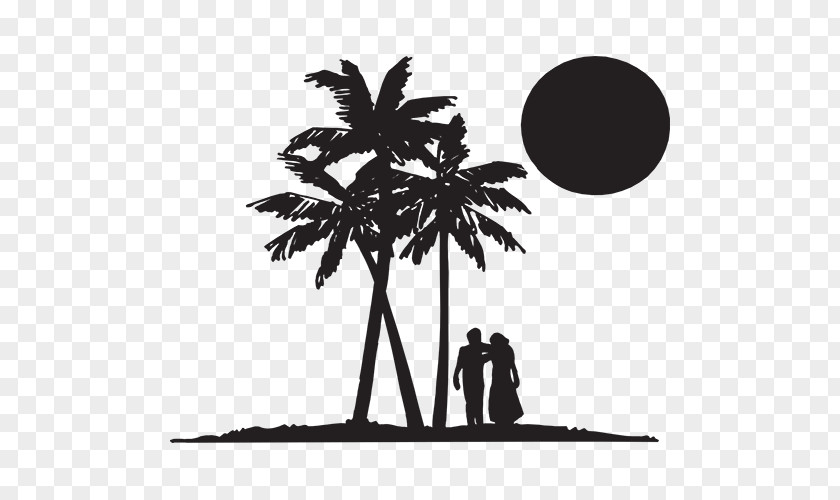 Silhouette Palm Trees Clip Art Image PNG