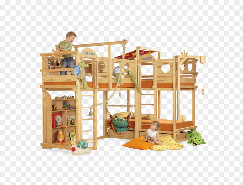 Bunk Bed Bedside Tables Bedroom Child PNG