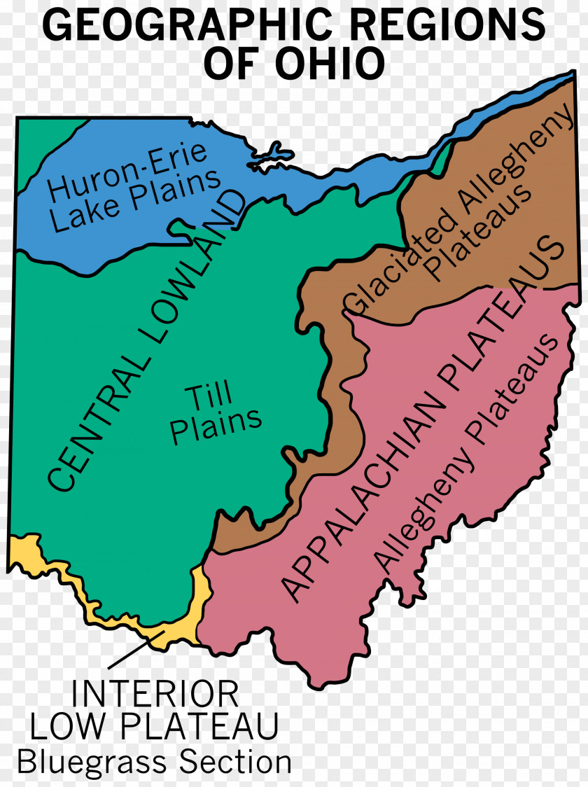 Map Ohio Region Geography Location PNG