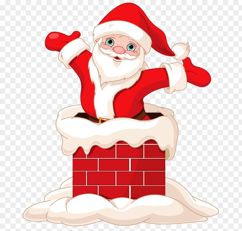 Santa In The Chimney Claus Illustration PNG