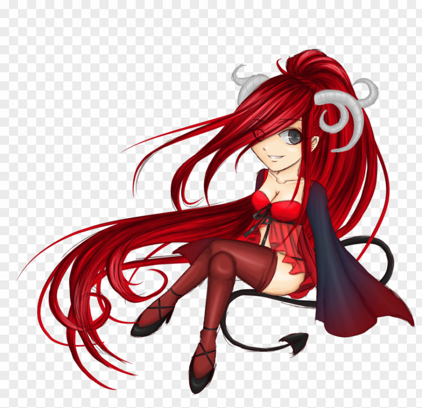 Blood Red Hair Coloring Black Legendary Creature PNG