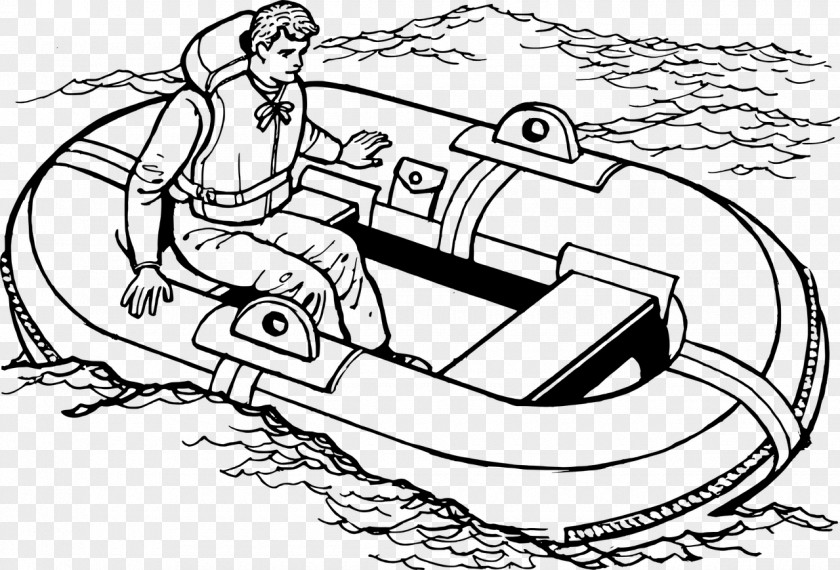 Boat Lifeboat Inflatable Raft Life Jackets Clip Art PNG