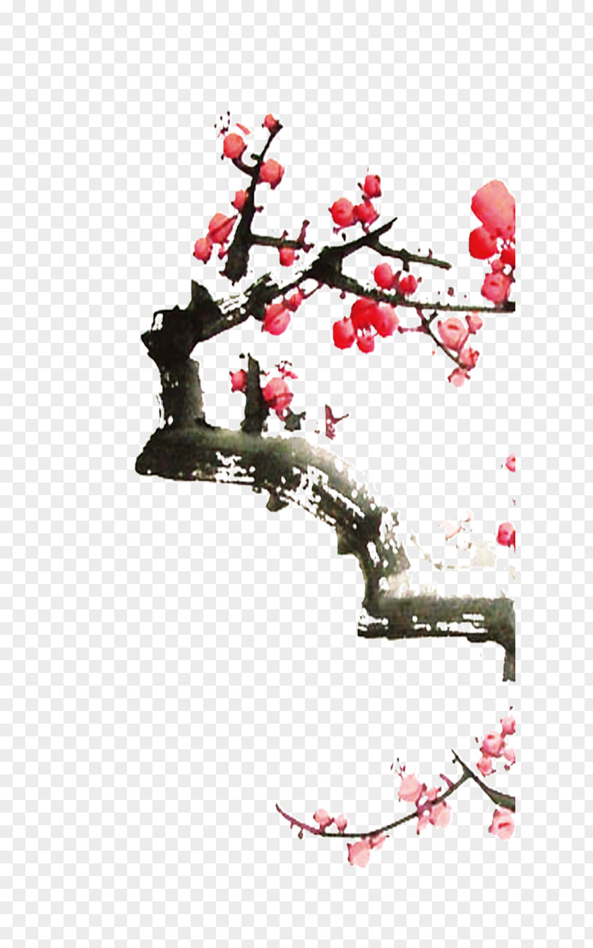 Creative Ink Plum Pictures Ameixeira Poster Wash Painting PNG