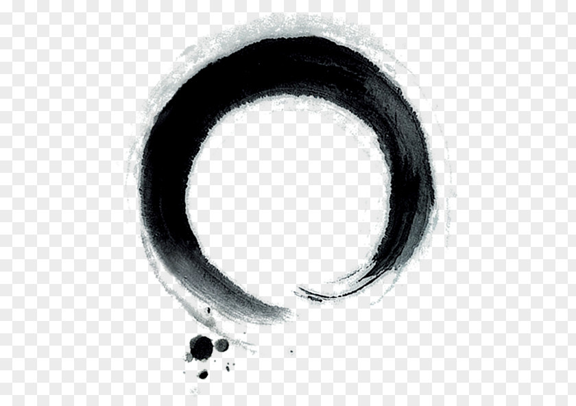 Chinese Style Ink Circle Page Computer File PNG