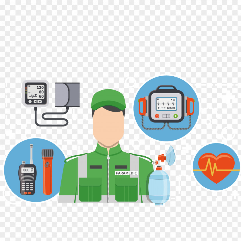 Hospital Ambulance Equipment Flat Design PNG