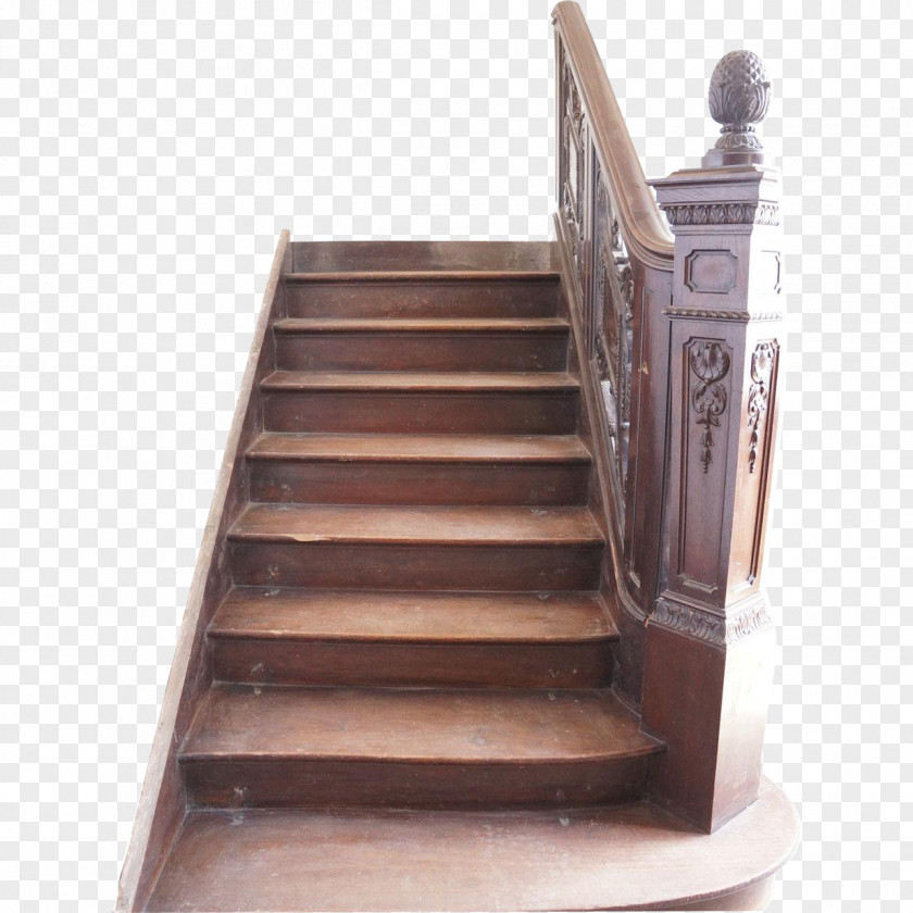 Stairs Mahogany Wood Baluster Newel PNG