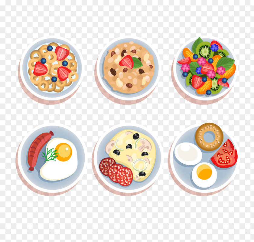 Vector Breakfast Cereal Food Illustration PNG