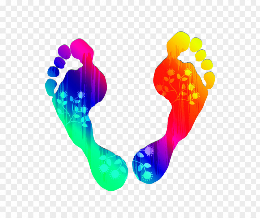 Color Creative Footprints Mudra Illustration PNG