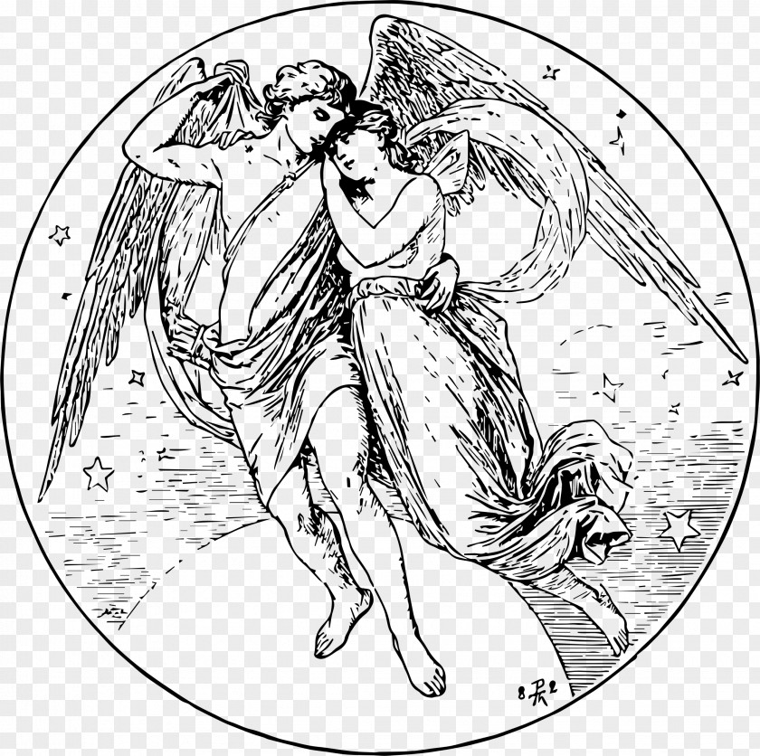 Cupid And Psyche Revived By Cupid's Kiss Drawing Psiche PNG