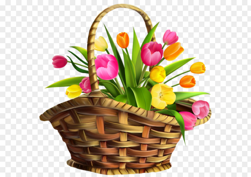 A Basket Of Tulips Tulip Flower Clip Art PNG