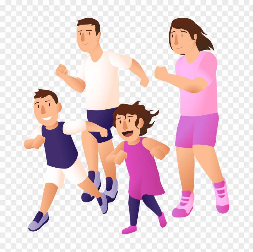 Family Cartoon Physical Exercise Fitness Health Communication PNG