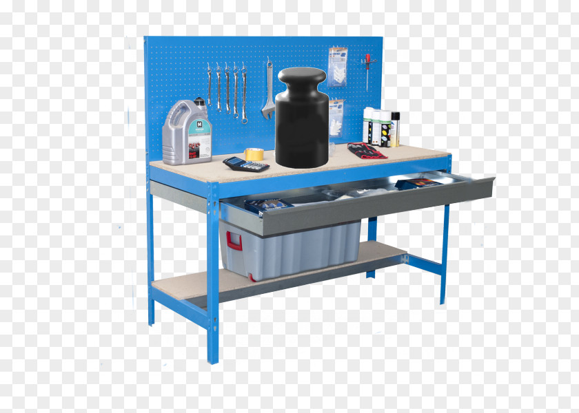 Wood Workbench Tool Drawer Steel Frame And Panel PNG