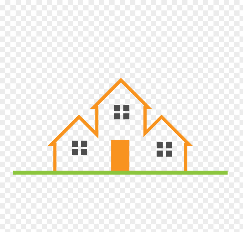 Orange Real Estate Logo House Building PNG