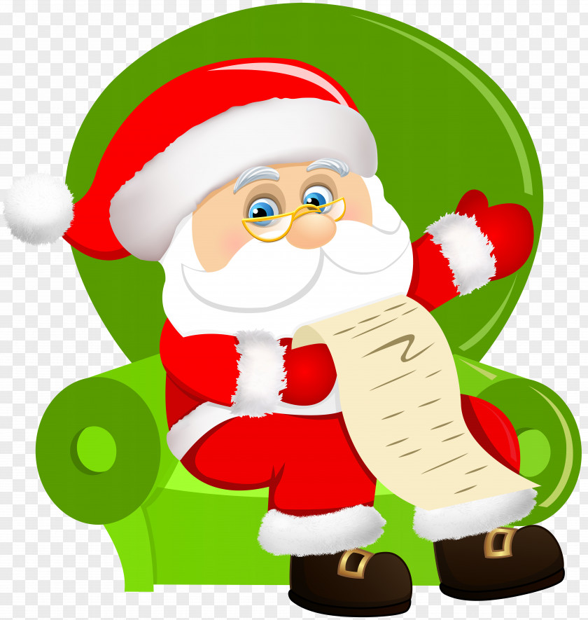 Santa Claus Sitting On Chair Clip Art Image Christmas Ornament PNG