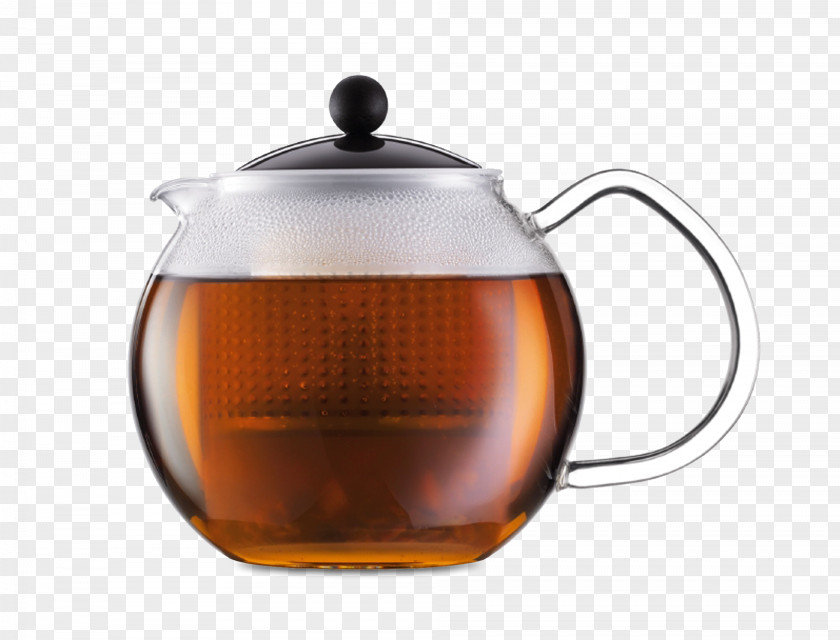 Assam Tea Teapot With Strainer 1L, Black Moka Pot Coffee PNG