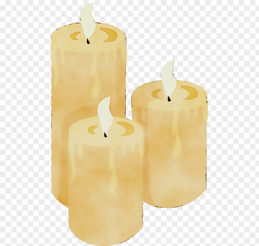 Beige Flame Candle Lighting Wax Flameless Yellow PNG