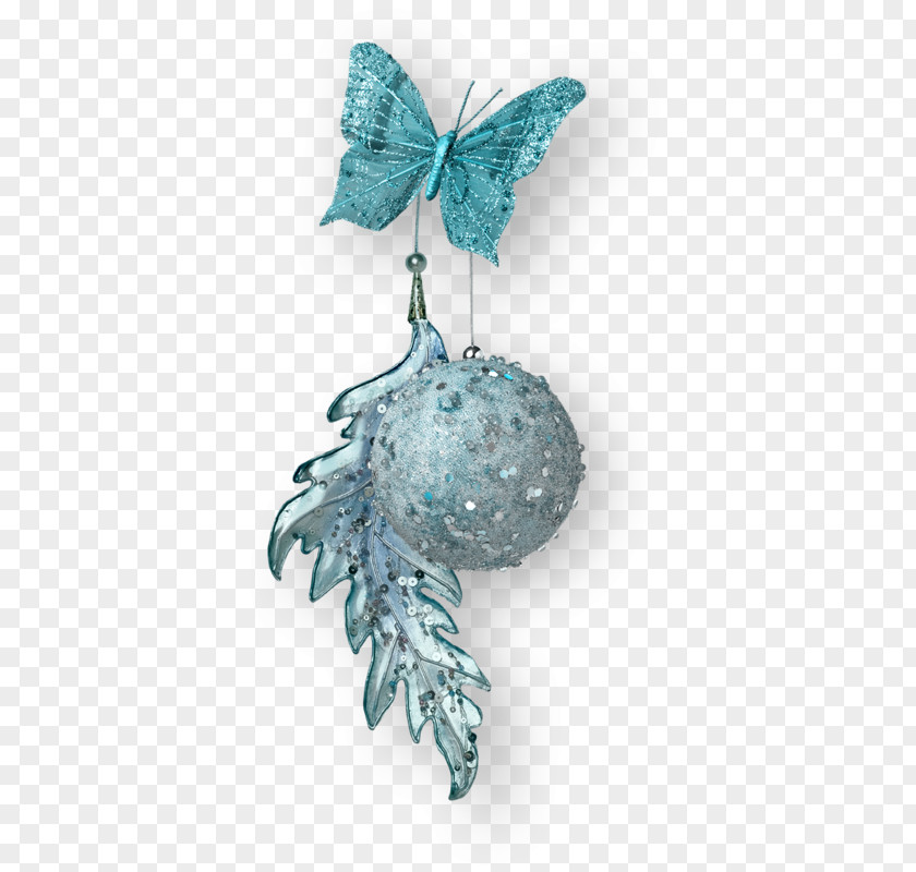 Blue Butterfly Christmas PNG