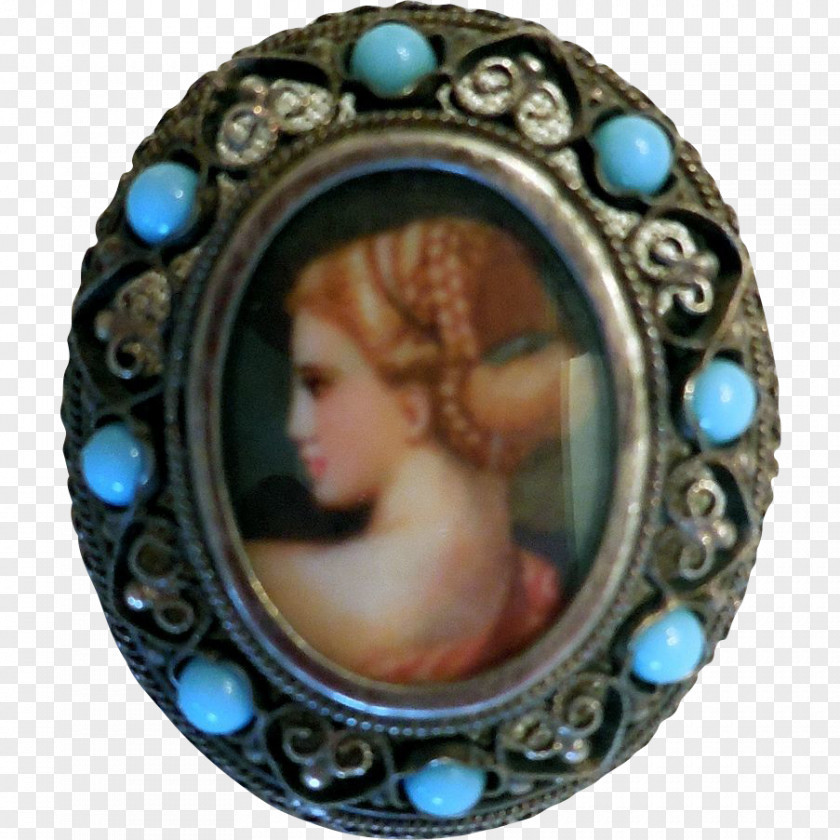 Jewellery Turquoise Locket Brooch Picture Frames PNG