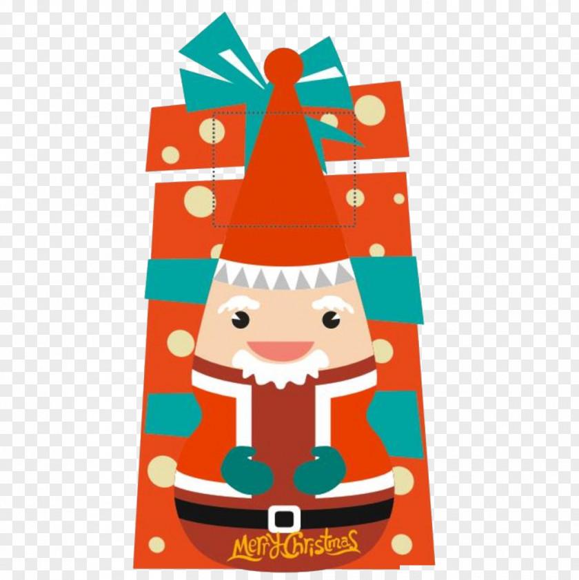 Santa Claus And Gift Box Christmas PNG