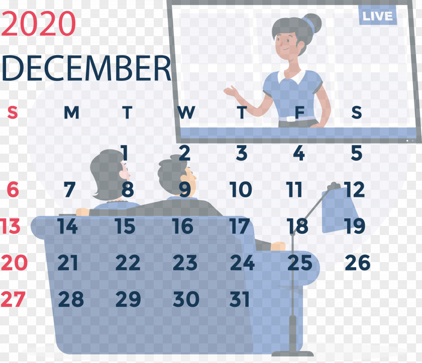 December 2020 Printable Calendar PNG