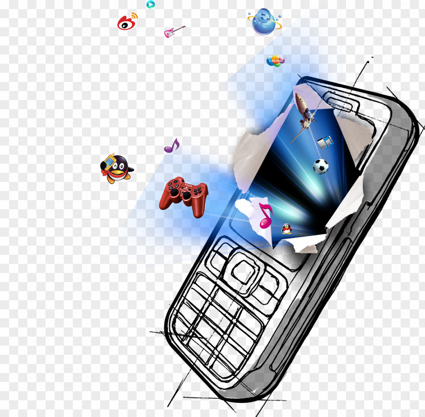 Cartoon Phone Feature Smartphone Mobile PNG