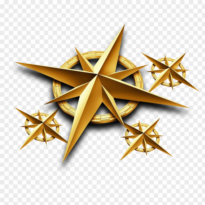 Golden Star Pattern PNG