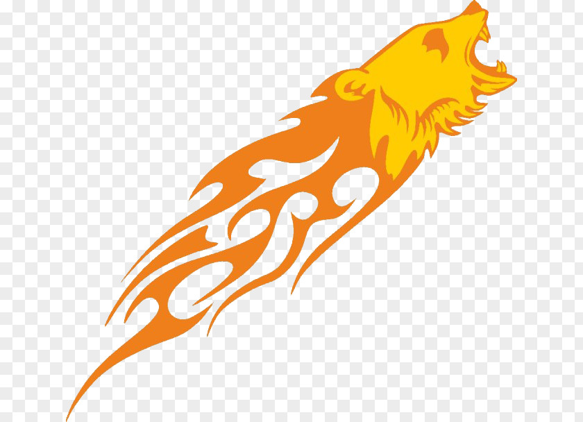 Howling Wolf Flame Picture Material Tiger Lion Clip Art PNG