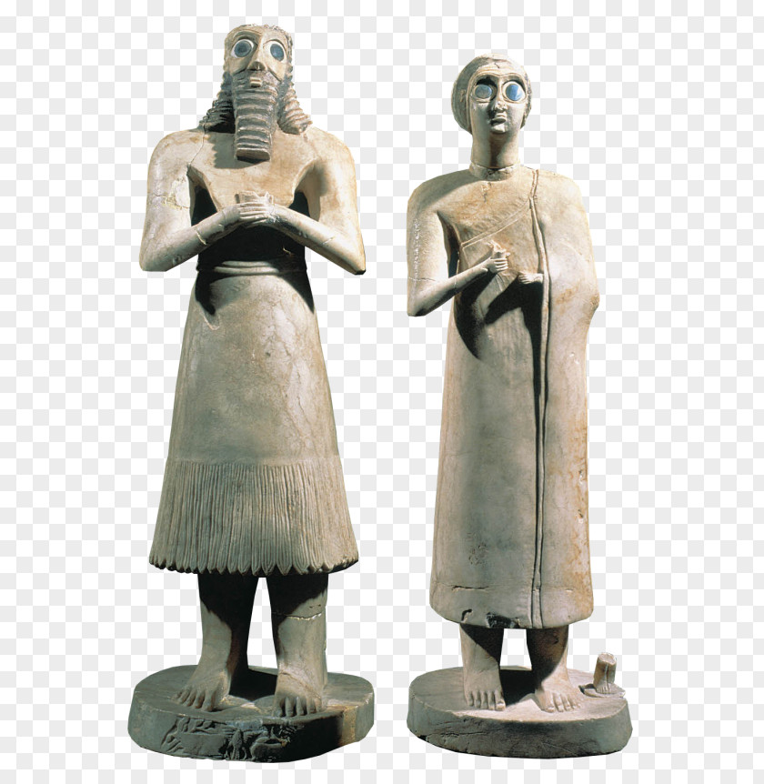Temple Eshnunna Statue Tell Asmar Hoard Sumer Figurine PNG