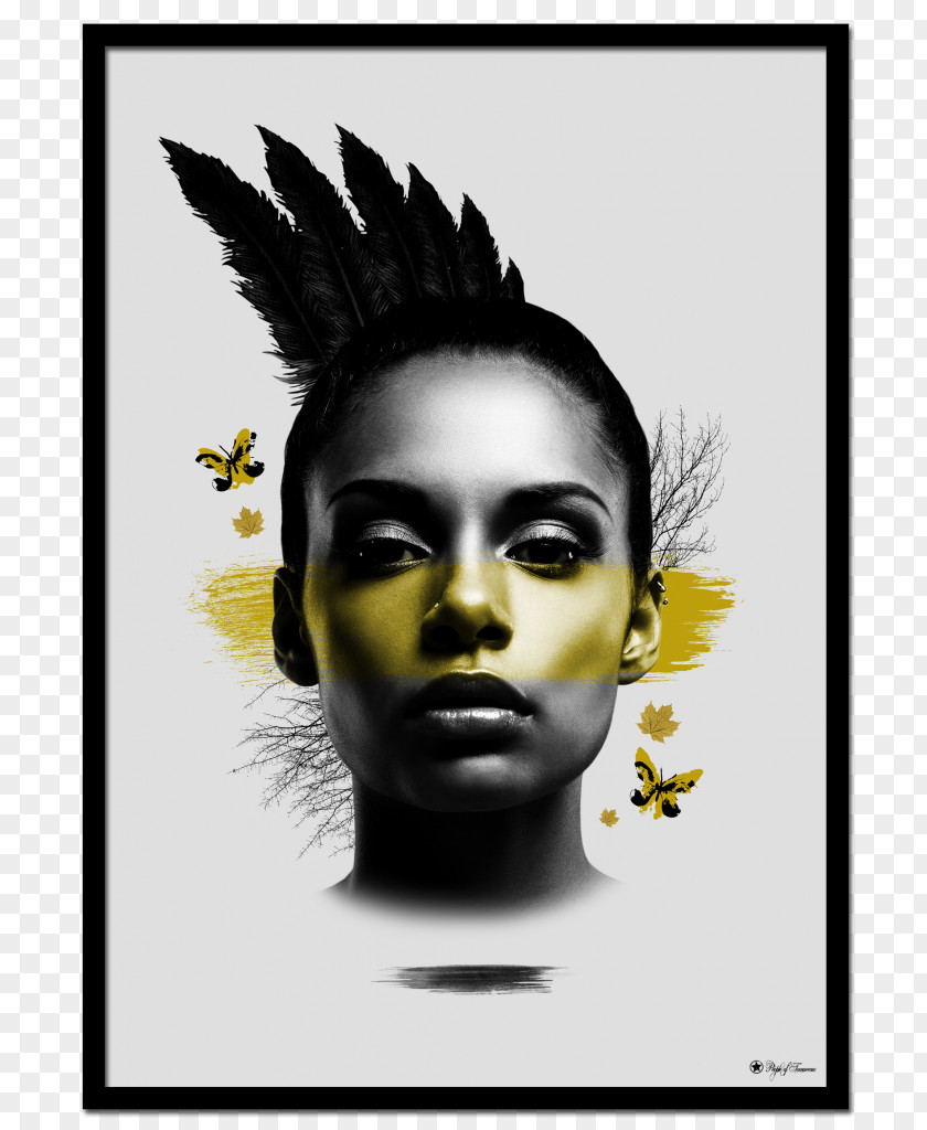 Yellow People Poster Graphic Design Abstract Art Printmaking PNG