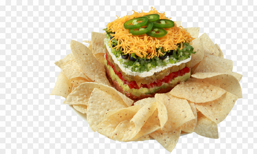 Bean Chip Vegetarian Cuisine Seven-layer Dip Chips And Refried Beans Guacamole PNG