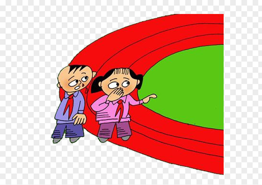 Clutching Nose Students And Playground Runway Schoolyard Cartoon Illustration PNG