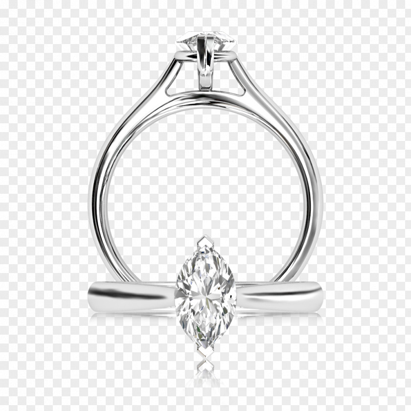 Marquise Diamond Ring Settings Jewellery Solitaire Silver PNG