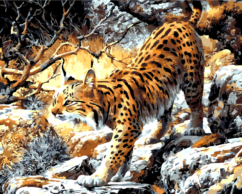 Lynx Bobcat Iberian An Autumn Gentleman Artist Painting PNG